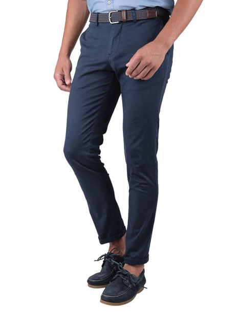 Ανδρικό Παντελόνι chinos Manetti casual navy blue