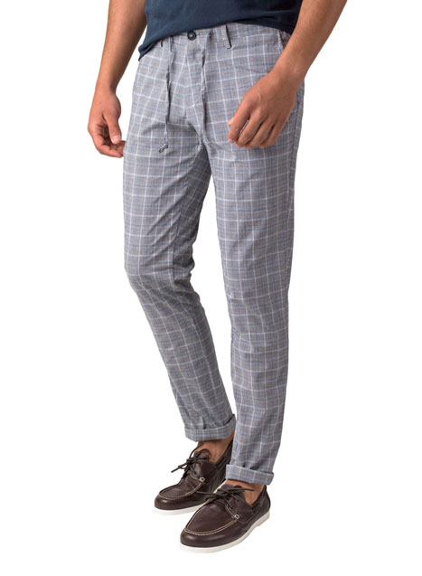 MEN'S MANETTI TROUSER CHINOS CASUAL  GREY-LIGHT BLUE