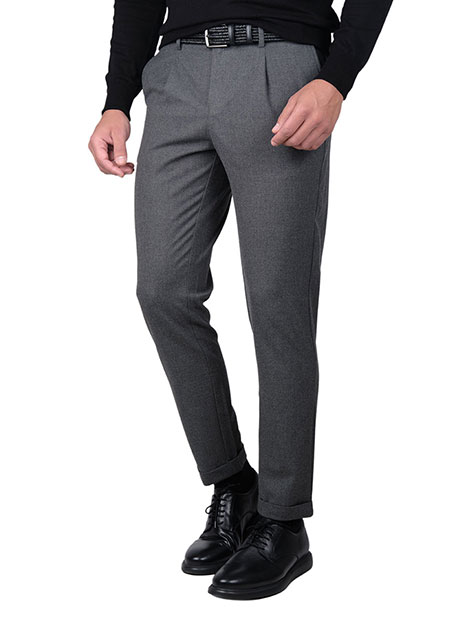 MEN'S MANETTI TROUSER CHINOS CASUAL  GREY MELANZE