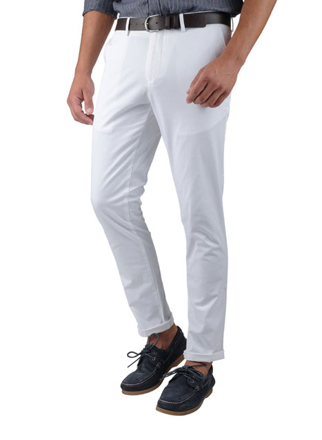 Ανδρικό Παντελόνι chinos Manetti casual white