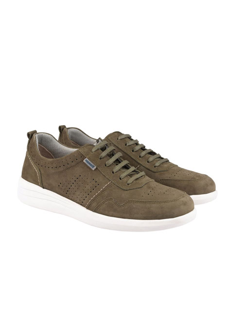 Ανδρικό Δερμάτινο sneaker Manetti casual khaki green