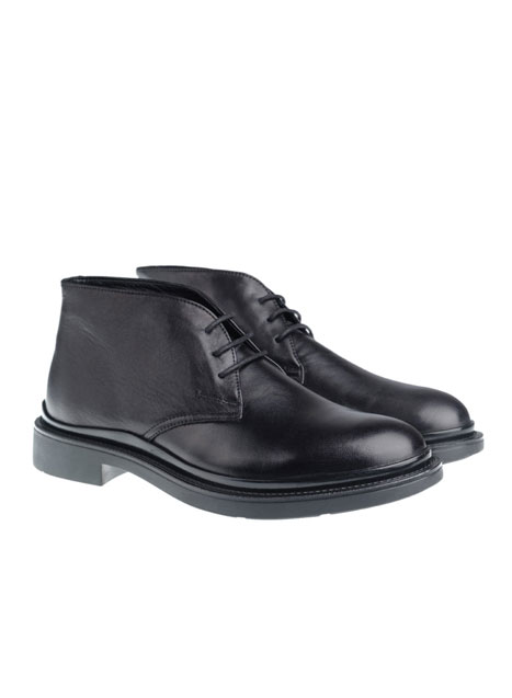 MEN'S ΔΕΡΜΑΤΙΝΟ ΜΠΟΤΑΚΙ MANETTI FORMAL  BLACK