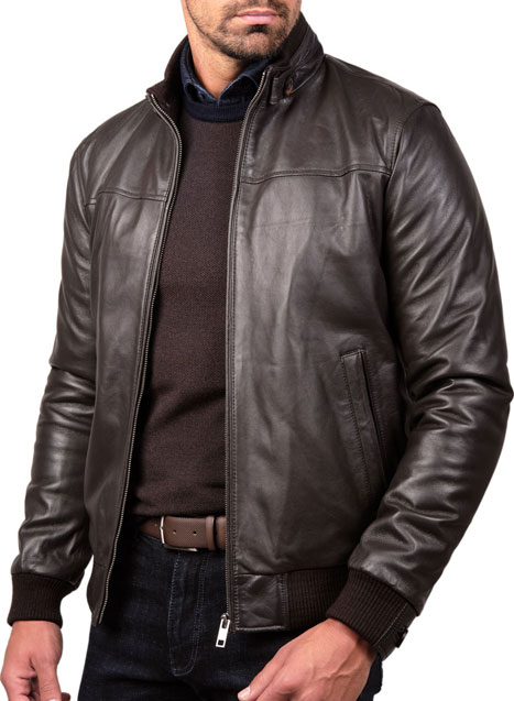 Ανδρικό Δερματινο Jacket Manetti casual brown