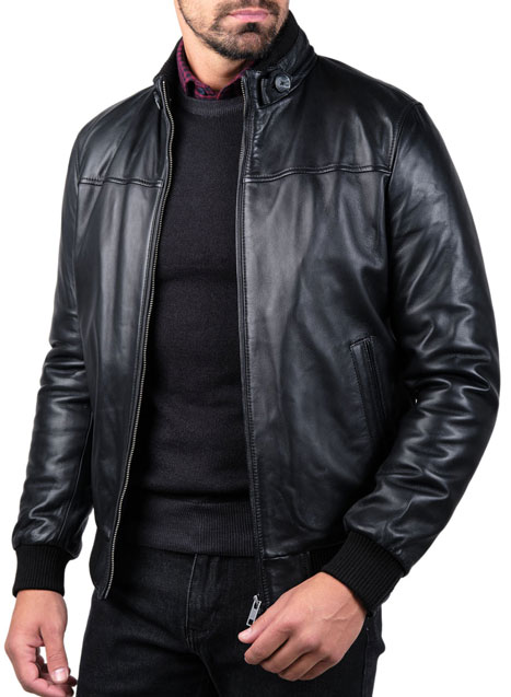 MEN'S ΔΕΡΜΑΤΙΝΟ JACKET MANETTI CASUAL  BLACK