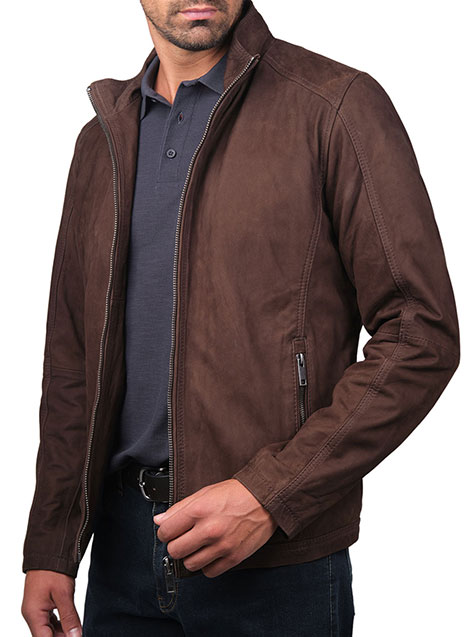 Ανδρικό Δερμάτινο μπουφάν Manetti casual brown