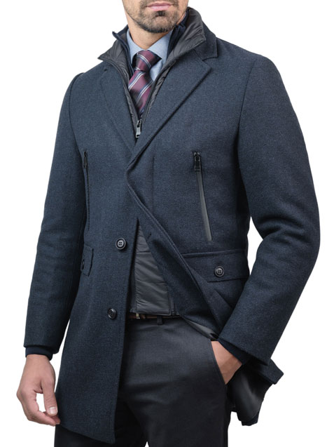 Ανδρικό Παλτό Jacket Manetti casual midnight blue