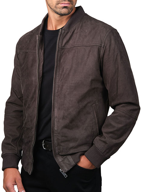 Ανδρικό Δερμάτινο μπουφάν Manetti casual light taupe