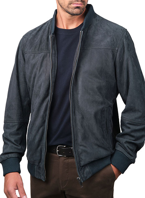 Ανδρικό Δερμάτινο μπουφάν Manetti casual anthracite