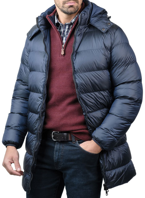 MEN'S ΜΠΟΥΦΑΝ PUFFER LONG MANETTI CASUAL  BLUE