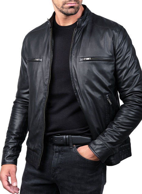 Ανδρικό Δερματινο Jacket Manetti casual black