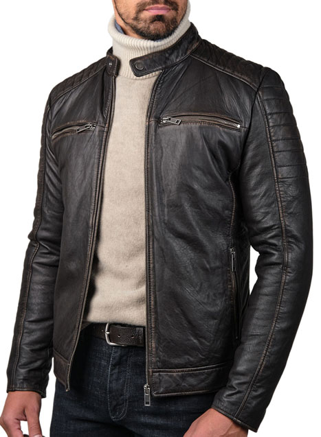 MEN'S ΔΕΡΜΑΤΙΝΟ JACKET MANETTI CASUAL  BROWN