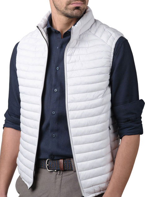 MEN'S PUFFER VEST MANETTI CASUAL  WHITE