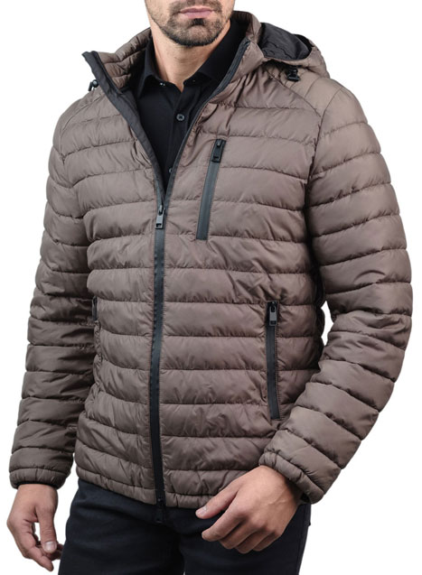 Ανδρικό Μπουφάν puffer Manetti casual fango
