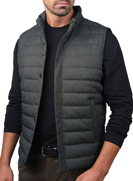 MEN'S MANETTI VEST JACKET CASUAL  GREY MELANZE