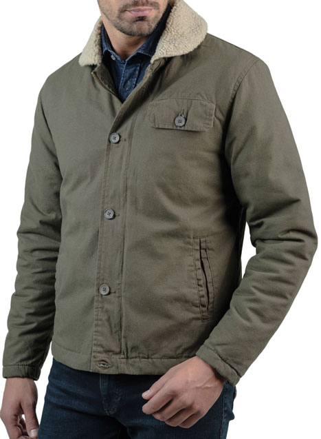 MEN'S SHIRT JACKET MANETTI CASUAL  ARMY GREEN