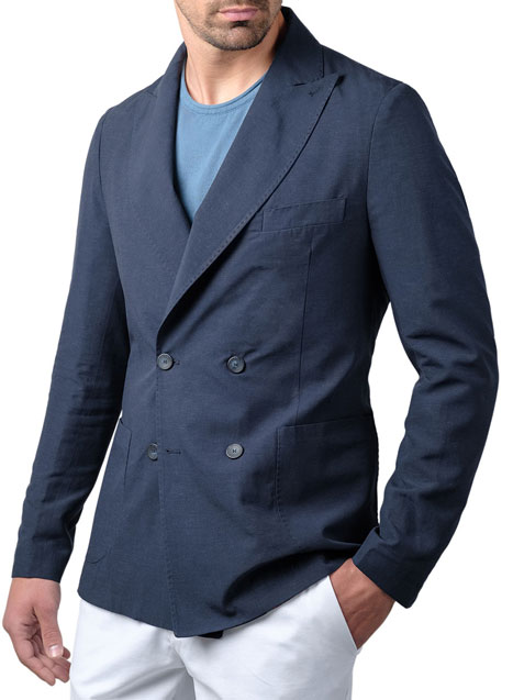 Ανδρικό Σακάκι σταυρωτό Manetti formal blue