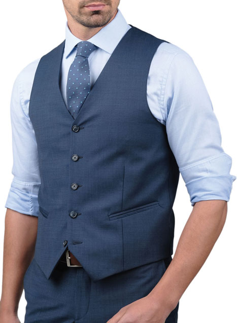 Ανδρικό Υφασμάτινο γιλέκο Manetti casual blue