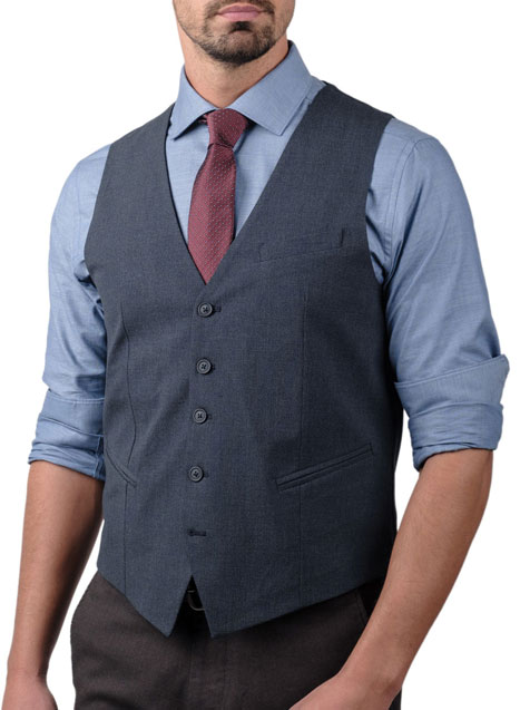 MEN'S MANETTI VEST CASUAL  GREY BLUE