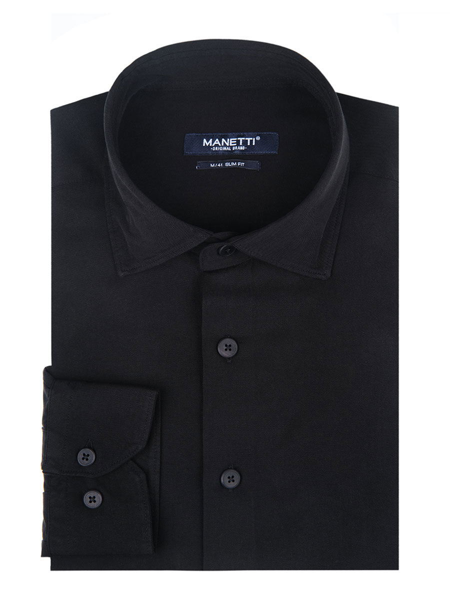MEN'S MANETTI SHIRT CASUAL  BLACK