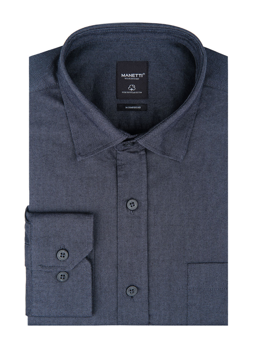 MEN'S ΠΟΥΚΑΜΙΣΟ OXFORD MANETTI FORMAL  GREY BLUE