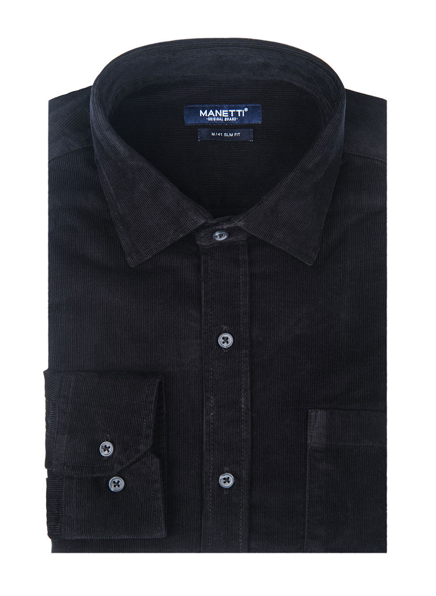 MEN'S ΠΟΥΚΑΜΙΣΟ ΚΟΤΛΕ MANETTI CASUAL  BLACK