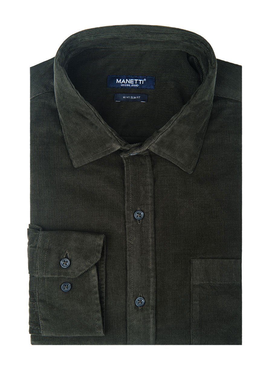 MEN'S ΠΟΥΚΑΜΙΣΟ ΚΟΤΛΕ MANETTI CASUAL  DARK GREEN