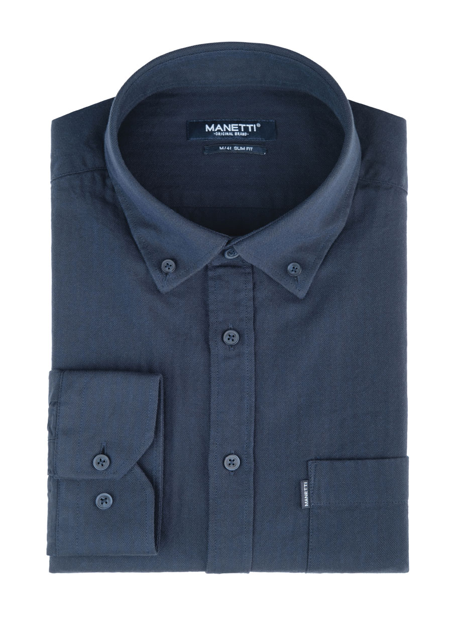 MEN'S MANETTI SHIRT CASUAL  BLUE