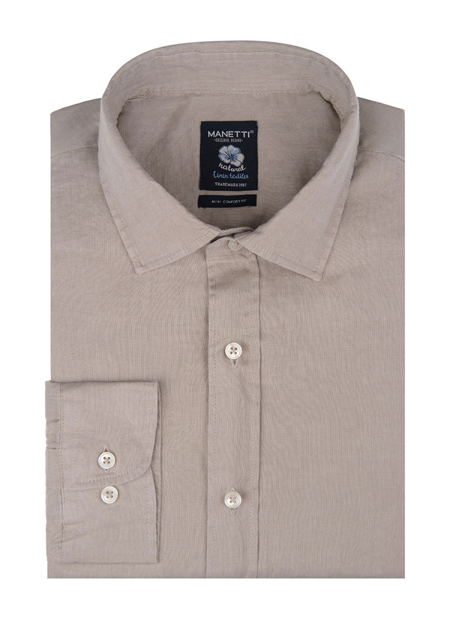 MEN'S ΛΙΝΟ ΠΟΥΚΑΜΙΣΟ MANETTI CASUAL  SAND
