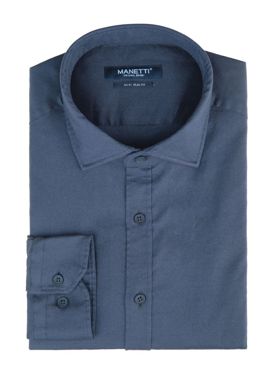 Ανδρικό Πουκάμισο Manetti casual midnight blue CASUAL