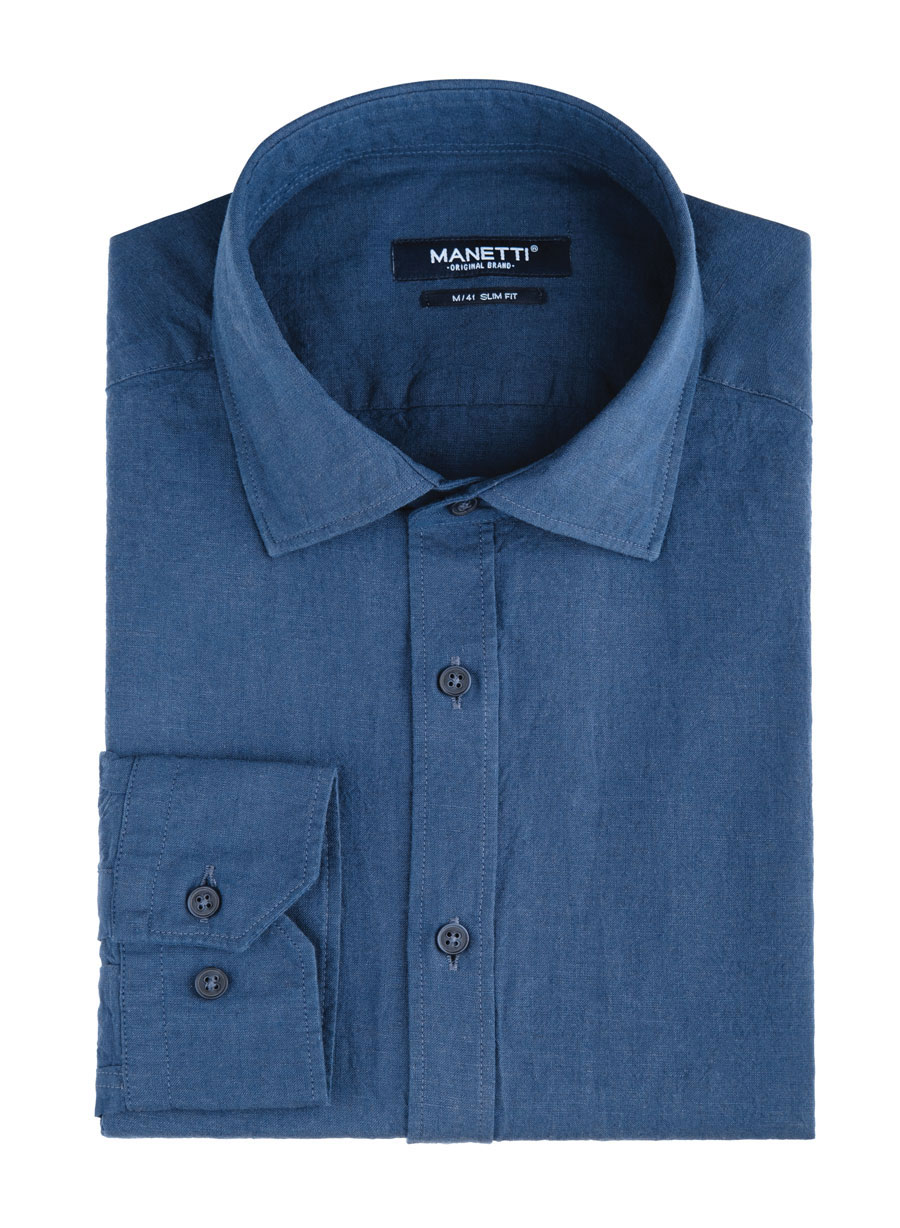 Ανδρικό Πουκάμισο Manetti casual blue