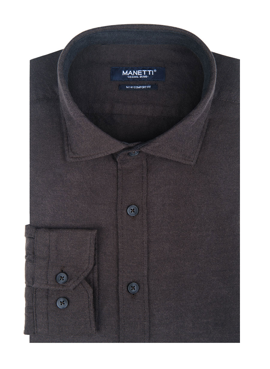 MEN'S MANETTI SHIRT FORMAL  BROWN