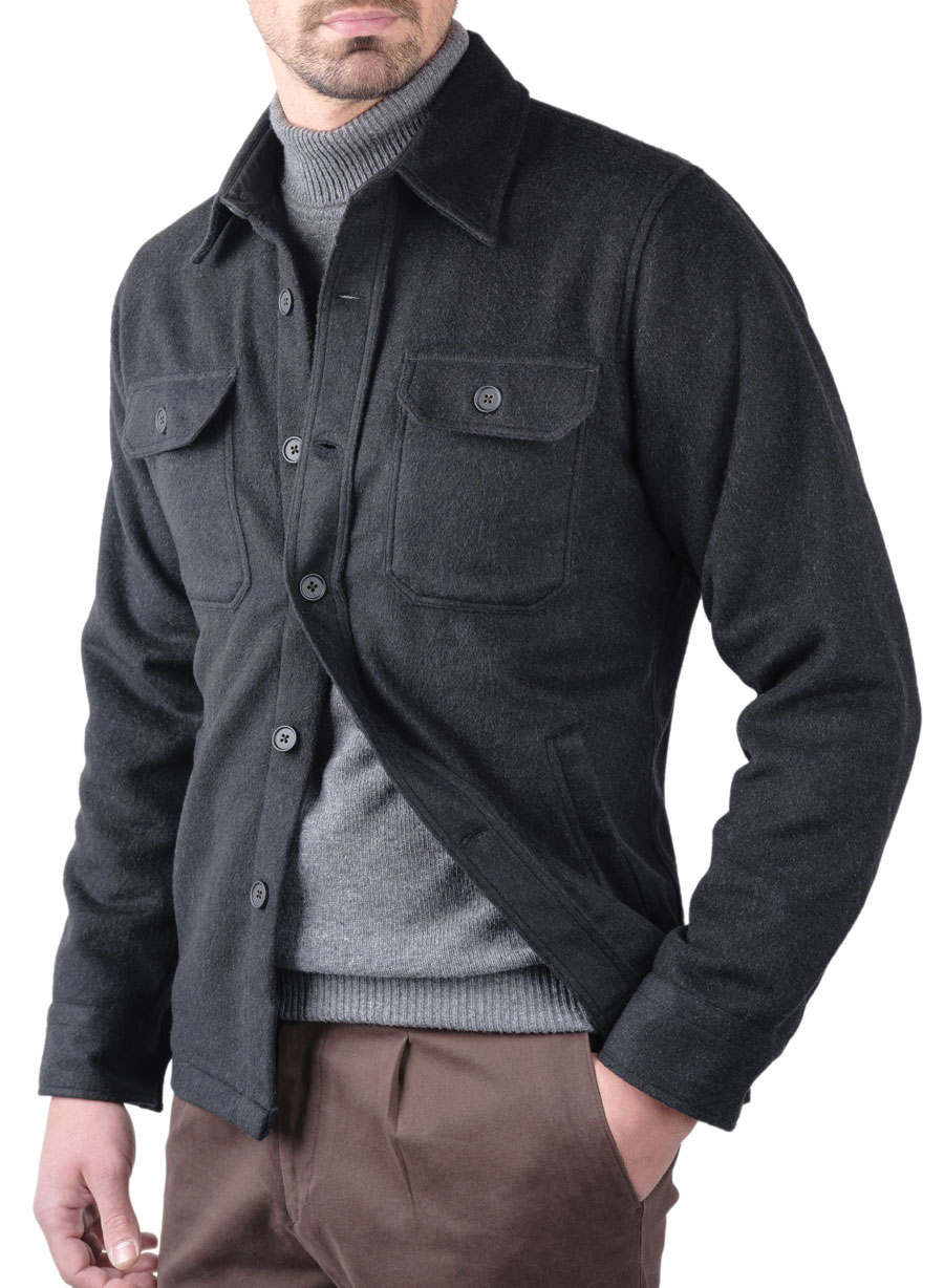 Ανδρικό Overshirt Manetti casual black CASUAL