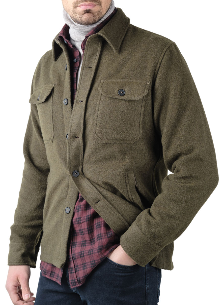 Ανδρικό Overshirt Manetti casual khaki green CASUAL