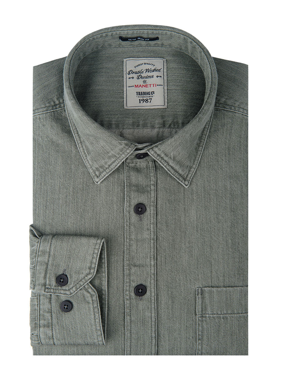 Ανδρικό Πουκάμισο Manetti casual green
