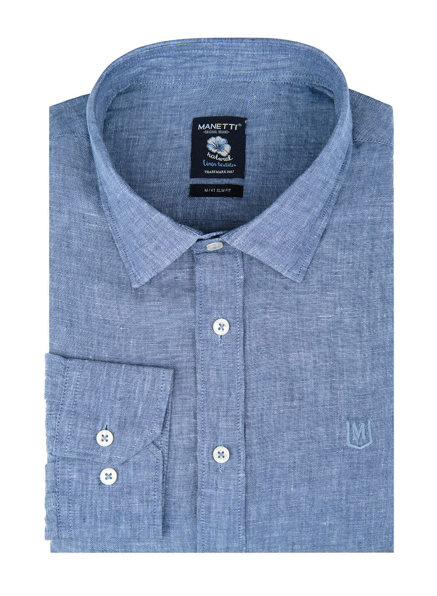 Ανδρικό Πουκάμισο Manetti casual royal blue