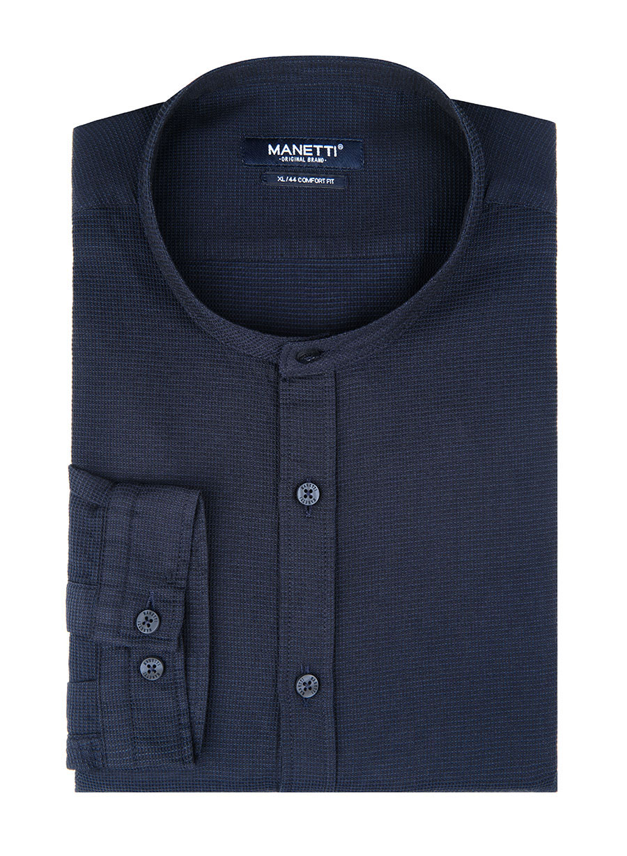 Ανδρικό Πουκάμισο Manetti casual navy blue