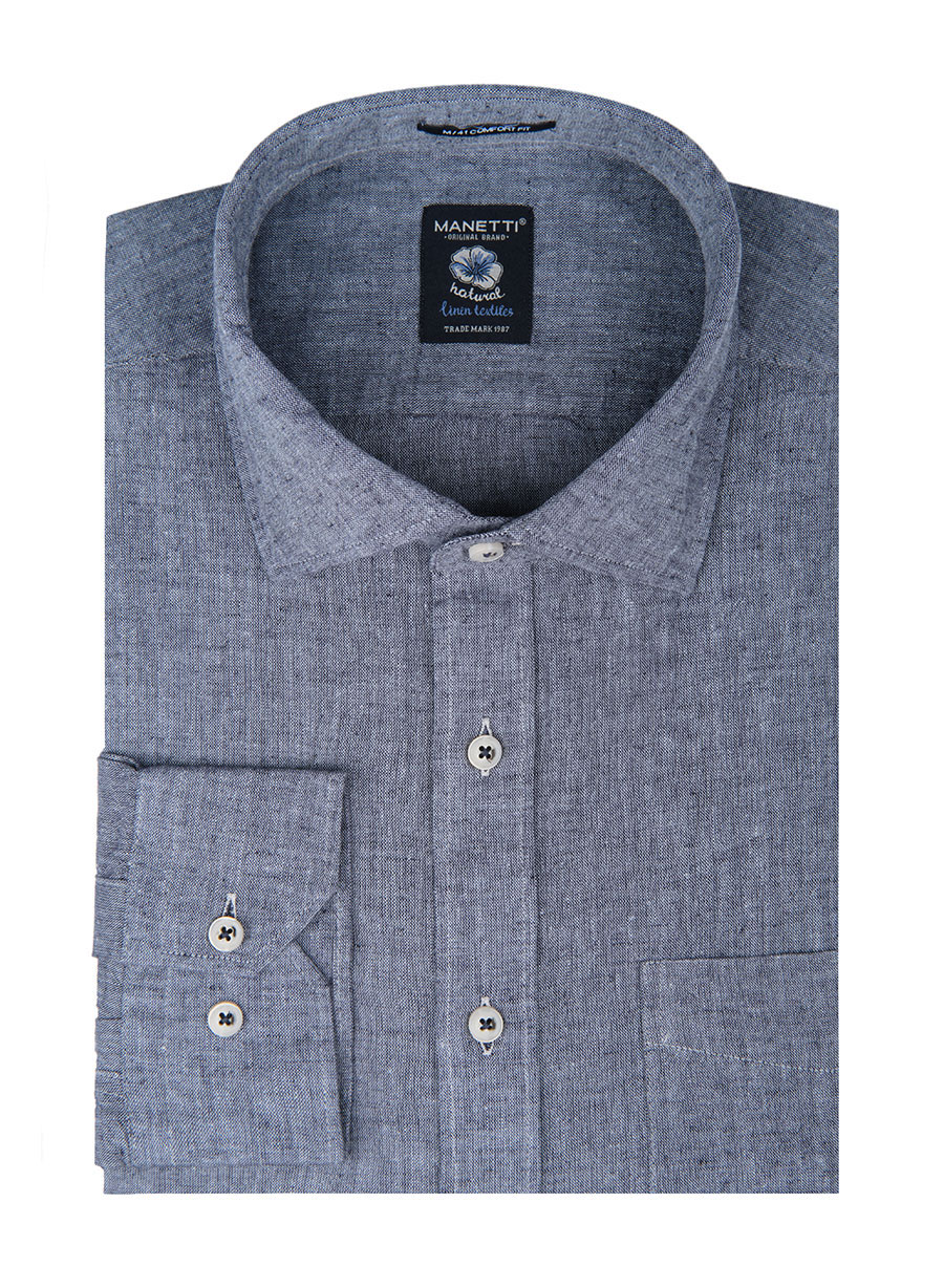 MEN'S MANETTI SHIRT FORMAL  INDIGO