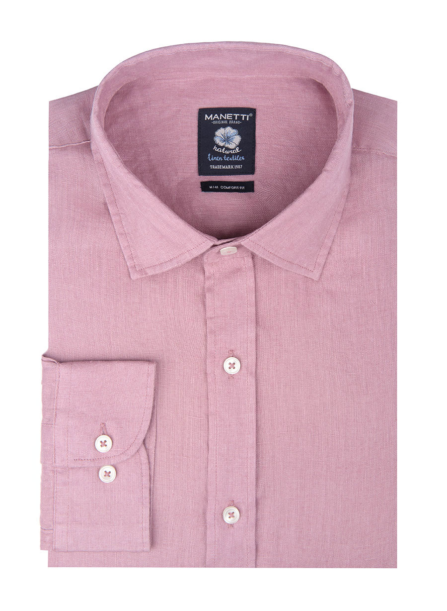 MEN'S ΛΙΝΟ ΠΟΥΚΑΜΙΣΟ MANETTI CASUAL  ROSE