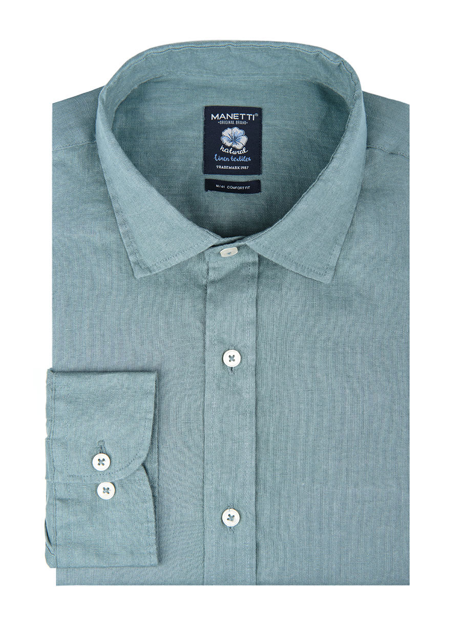 MEN'S ΛΙΝΟ ΠΟΥΚΑΜΙΣΟ MANETTI CASUAL  OCEAN MINT
