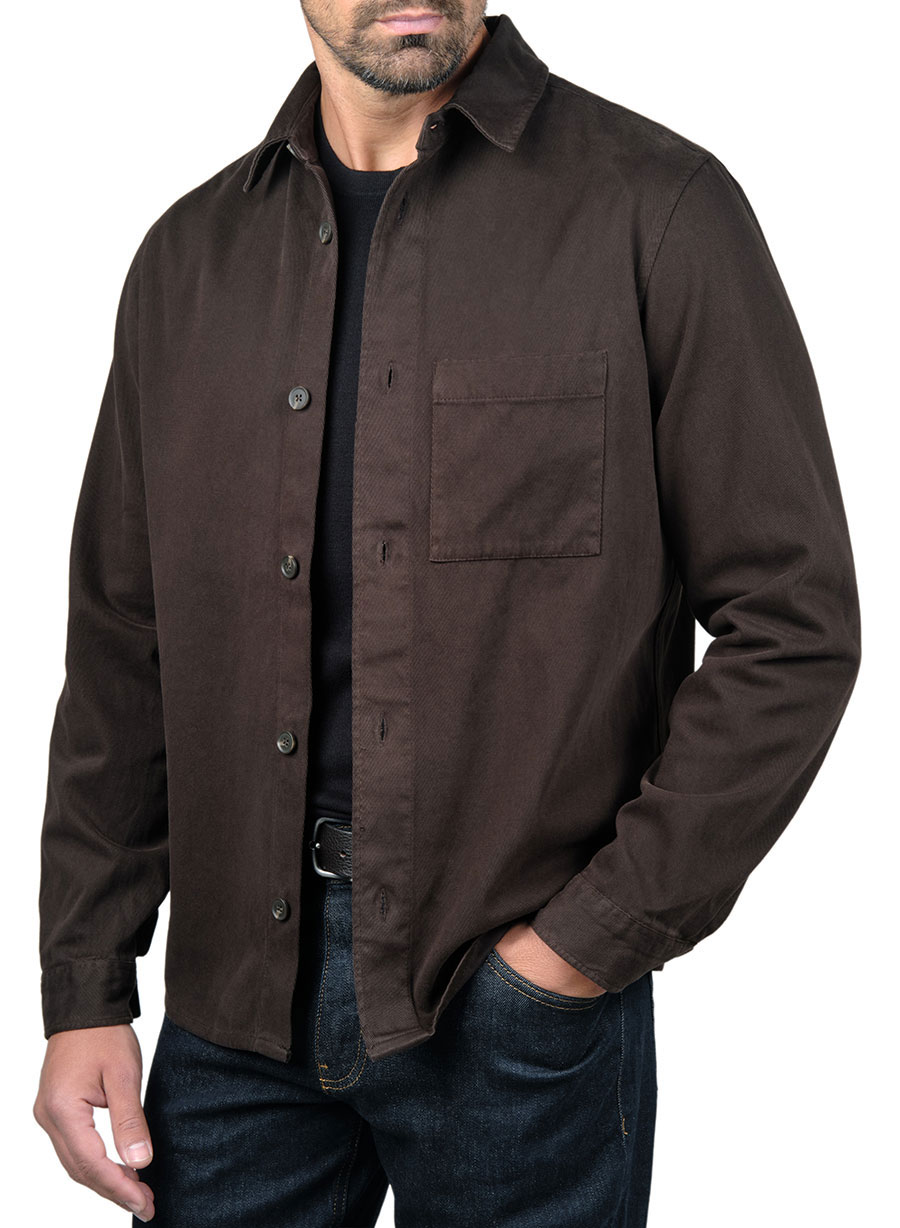 MEN'S OVERSHIRT MANETTI FORMAL  CHOCO BROWN