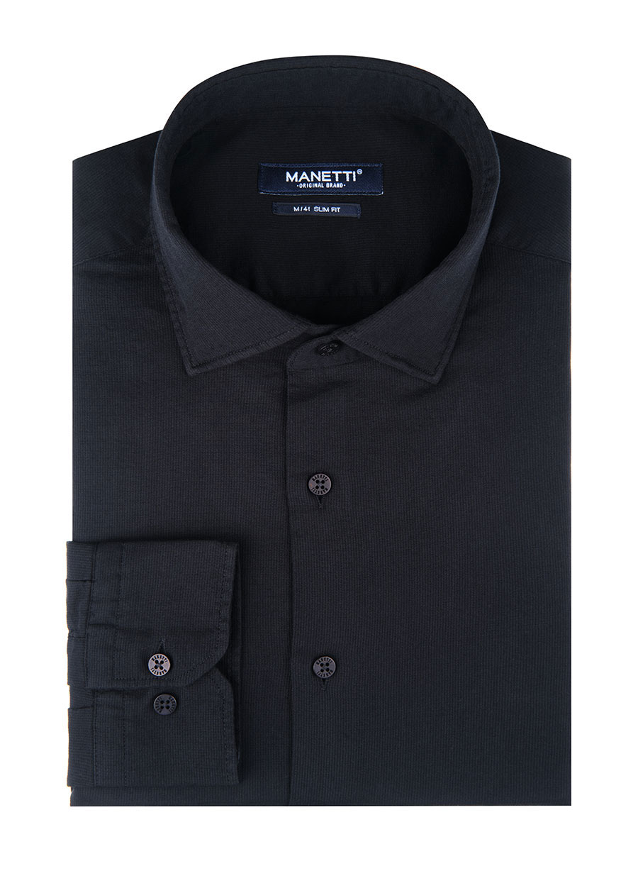 MEN'S MANETTI SHIRT CASUAL  BLACK