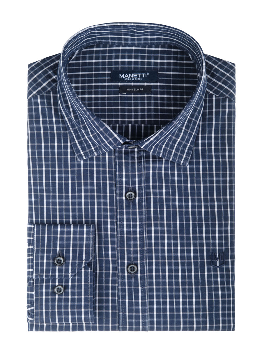 MEN'S MANETTI SHIRT CASUAL  BLUE