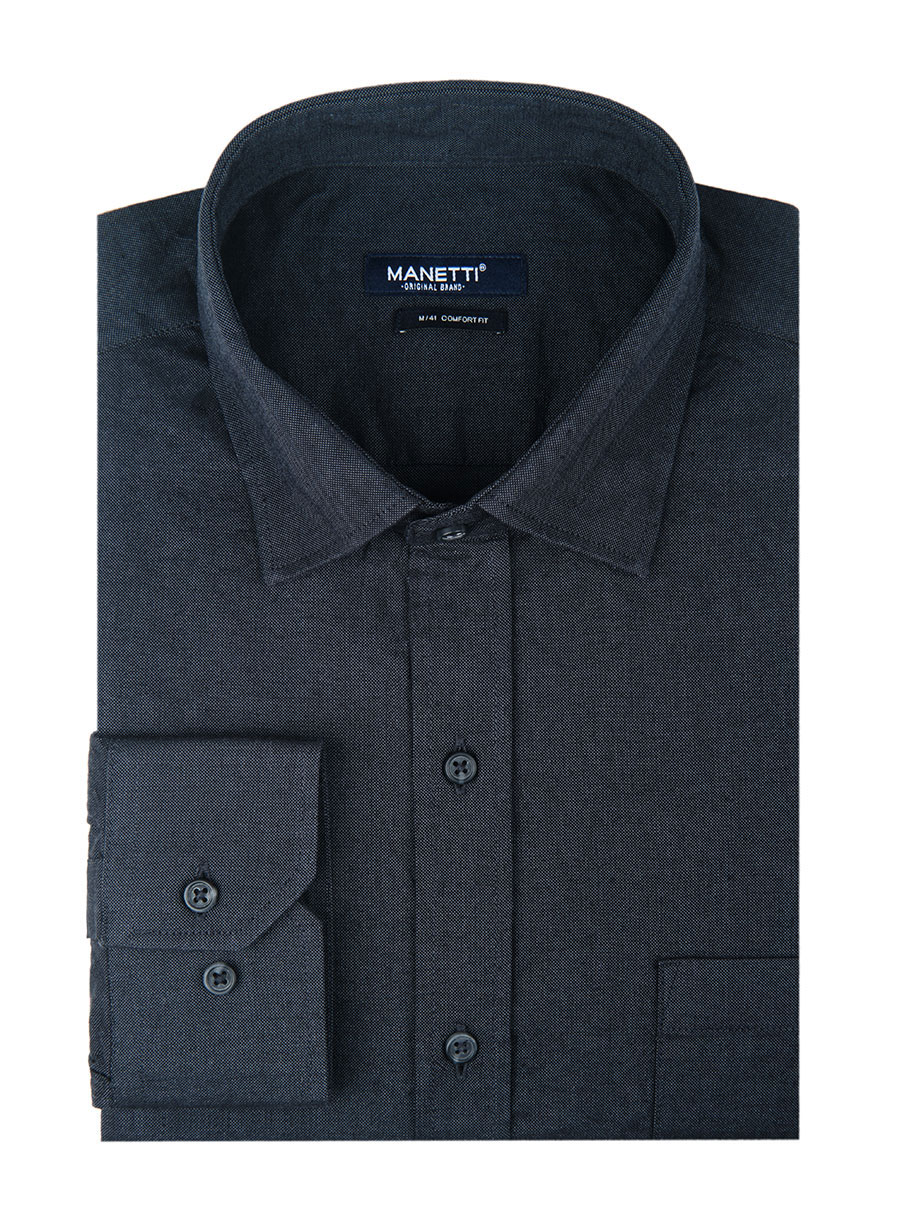 MEN'S ΠΟΥΚΑΜΙΣΟ OXFORD MANETTI CASUAL  GREY BLUE