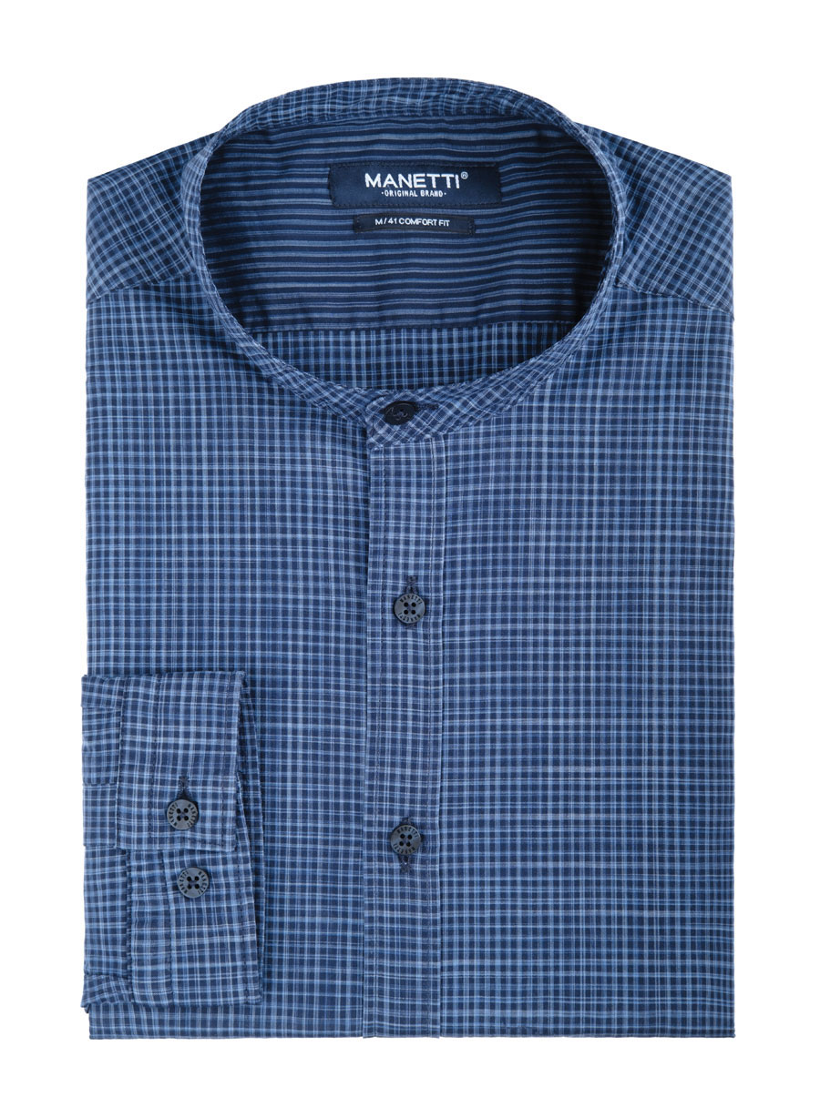 Ανδρικό Πουκάμισο Manetti casual blue CASUAL