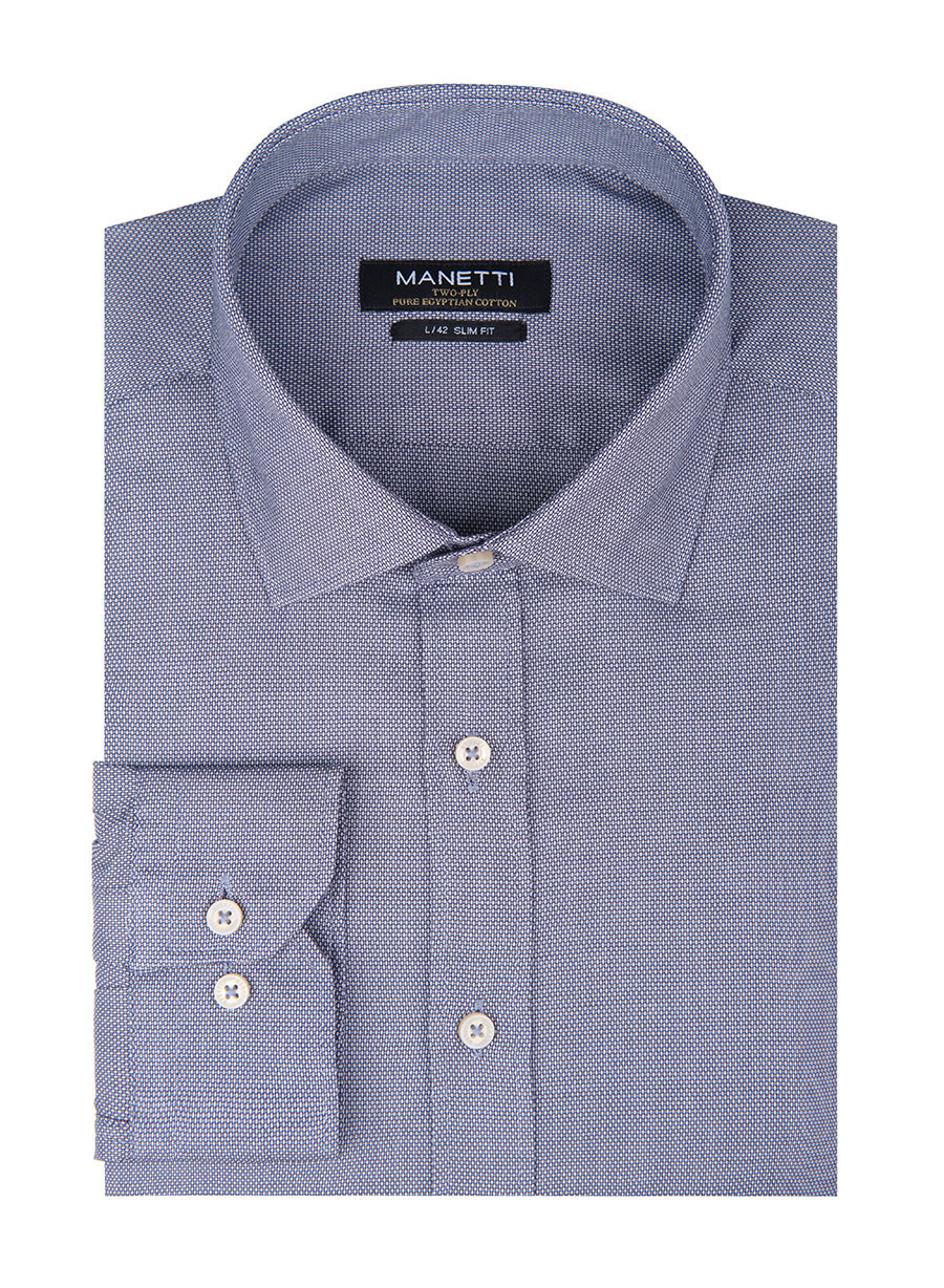 MEN'S MANETTI SHIRT FORMAL  GREY BLUE