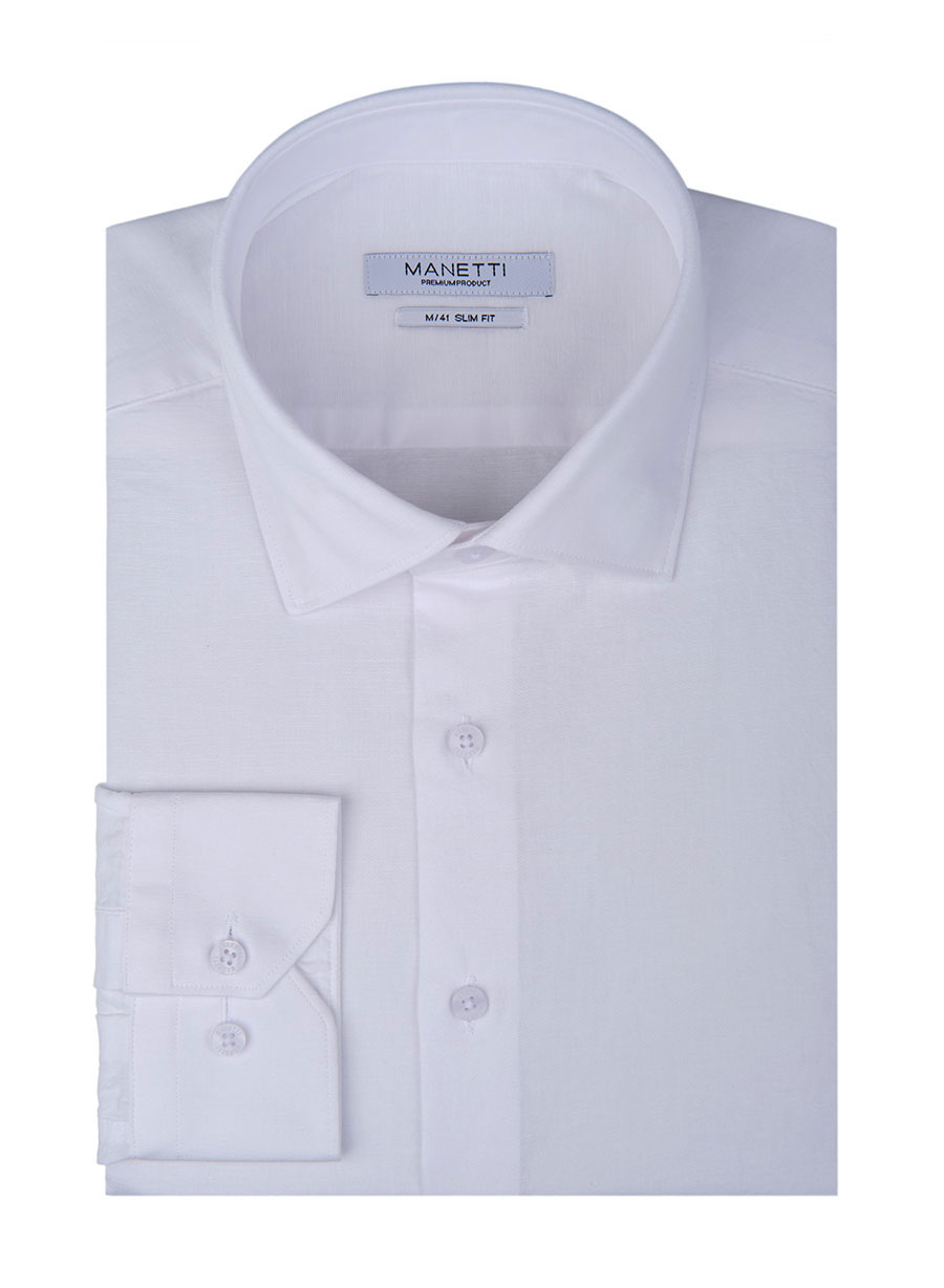 MEN'S MANETTI SHIRT FORMAL  WHITE