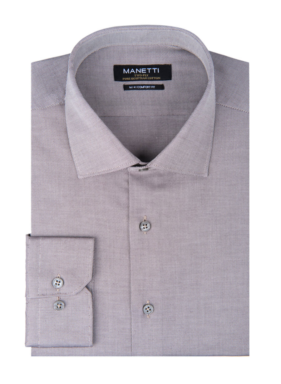MEN'S MANETTI SHIRT FORMAL  BROWN