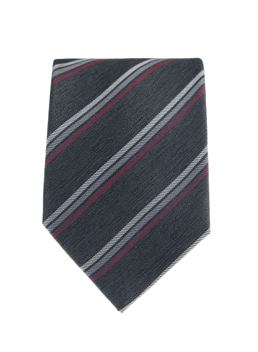 MEN'S MANETTI TIE FORMAL  GREY BORDEAUX