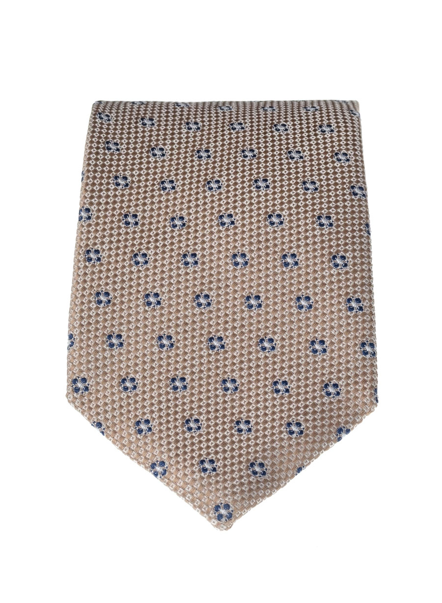 MEN'S MANETTI TIE FORMAL  BEIGE BLUE