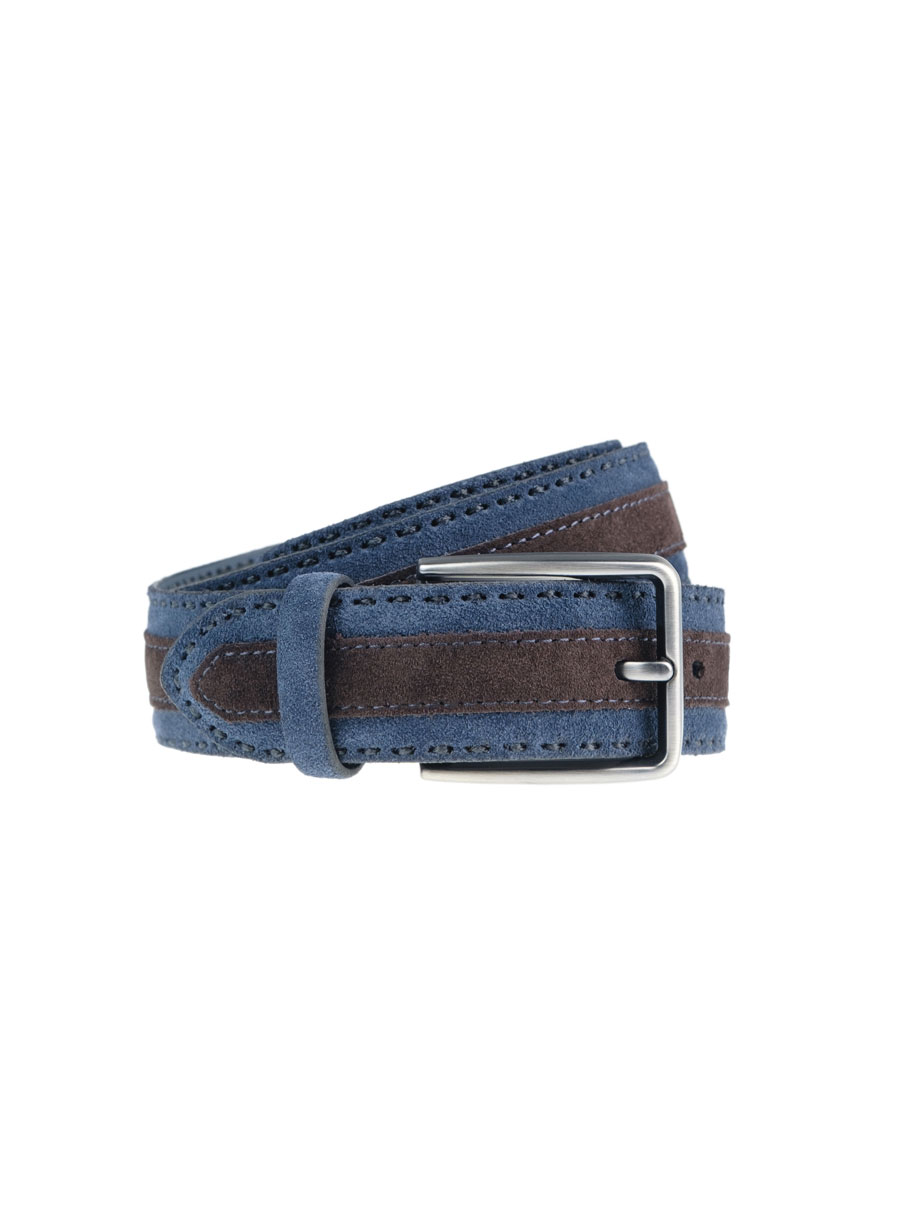 MANETTI Ανδρική Ζώνη Manetti casual blue brown